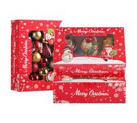 TsunNee 20PCS Christmas Muffin Boxes Cupcake Box 6 Hole Cupcake Carrier Cake Box with Insert, Xmas Treat Box Gift Box, Christmas Cookies Gift Baking Box for Pastries Brownies Donuts Party Supply