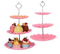 TsunNee 2PCS 3-Tier Cake Stand Cupcake Holder, Dessert Plates Cakes Fruit Cookie Candy Display Tower Serving Platter, Pastry Tiered Serving Tray for Wedding Birthday Baby Shower