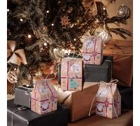 TsunNee 30PCS Christmas Party Gift Boxes, Christmas Kraft Paper Candy Boxes, Xmas Party Favour Bags, Novelty Gift Packaging Decor for Kids Girls Boys Christmas Party Decorations Advent Calendar DIY