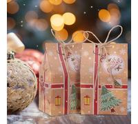 TsunNee 50PCS Boxes, Kraft Paper Candy Boxes, Xmas Party Favour Bags, Novelty Gift Packaging Decor for Kids Girls Boys, Decorations Advent Calendar DIY