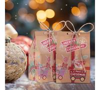 TsunNee 50PCS Christmas Party Gift Boxes, Christmas Kraft Paper Candy Boxes, Xmas Party Favour Bags, Novelty Gift Packaging Decor for Kids Girls Boys Christmas Party Decorations Advent Calendar DIY