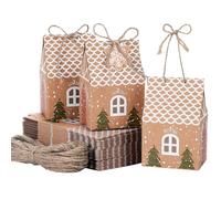 TsunNee 50PCS Christmas Tree Party Gift Boxes, Christmas Favour Boxes, Christmas Small Gift boxes Mini Gift Bags, Festive Gift Wrapping Boxes for Christmas Party Decor Advent Calendar DIY