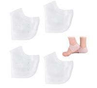 TSUOUKL 4 Silicone Heel Pads Heel Protector Heel Spur Inserts for Dry Cracks Plantar Fasciitis Heel Spurs Swollen Ankle Pain Relief