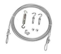 Tsurpcao 32Ft Stainless Steel Adjustable Clothesline, Silver, 3mm Diameter, 500lb Capacity, Outdoor/Indoor, Greenhouse, Auto