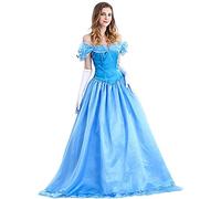 TSUSF Ladies Sexy Fairy Tale Princess Dress With Gloves Cinderella Costume For Adult Carnival Cosplay Halloween Photo Photography Costume (Size : M)