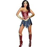 TSUSF Women Halloween Wonder Cosplay Costume PU Leather League Of Legends Gladiator Uniform Bodysuit Outfit Superhero Superwomen Fancy Dress (Color : Brown, Size : M)