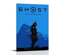 Tsushima Ghost Metal Signs Poster Canvas Oil Painting Canvas Art Poster Home Hanging Painting Bar Art Interior Wall Decoration PosterFrame-style16x24inch(40x60cm)