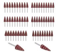 TSV 60Pcs Cone Shape Abrasive Flap Wheels, 1/8" Shank Sandpaper Grinding Heads, 80-600 Grits Flap Wheel Sander for Drill, Die Grinder