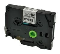 TSW Compatible Brother TZES231 Black on White Label Tape 12mm 8m Stron