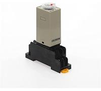 TSWASWUGP Relay Rotary Knob 1S/5S/10S/30S/60S/3M/5M/10M/30M Timer Timing Time AC 380V H3Y-2 with Base(0-30 Seconds AC380V)