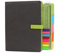 TSY Refillable Notebooks B5, Personal Organiser Cloth Cover Journal for Office School Students Travelers, Loose-leaf 9 Ring Binder Notepad with Pen Holder, Card Slots, Lined/Ruled, 80 Sheets, Grey