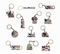 TSY TOOL 12 Pack New York NYC Metal Keychain Ring Bundle Souvenir Collection Gift Set Ãâ‚¬â€œ Includes Empire State Freedom Tower Statue Of Liberty USA Flag And More