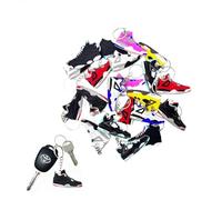 TSY TOOL 30 Pcs of Random Mini Retro Sneaker Keychains - Shoe Key Chains for Goodie Bags, Collectors, Sneakerhead