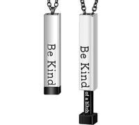 TSYIDUI Be Kind Of A B Necklaces For Women,Personalized Stainless Steel Hidden Message Necklace,To Best Friends Sorority Sisters Inspirational Square Tubes Pendant Band Friendship Gift Jewelry
