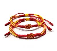 TSYMINQC 2Pcs Country Flag Code Infinity String Bracelet Boho Style Woven Rope Surfer Bracelets Lucky and Protection Gifts for Women Men, M, Polyester, no gemstone