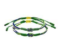 TSYMINQC 2Pcs Country Flag Code Infinity String Bracelet Boho Style Woven Rope Surfer Bracelets Lucky and Protection Gifts for Women Men, M, Polyester, no gemstone