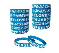 TSYMINQC 50pcs Blue Ribbon Silicone Wristbands Blue Awareness Bracelets prostate cancer Awareness Wristbands