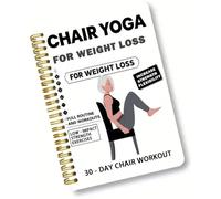 Tsynapter 30 Day Chair Yoga Journal for Seniors, Large Print Weight Loss & Flexibility Yoga Book, Exercise Notebook for Elderly