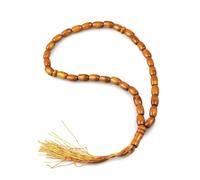 Tsynapter 33 Bead Woods Misbaha with Elegant Designs Charm Pendant for Islamics Worship and Use Woods Prayer Beads
