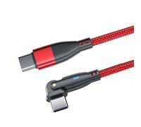 Tsynapter 60W Flexible Double Head USB C Cable with Quick Charging Technology and Visible Charging Light USB C Cable Double Headed