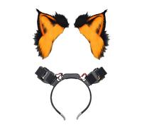 Tsynapter Anime Cosplay Props Wolf Hair Hoop Furry Dynamic Ear for Halloween Headband Furry Kitten Animal Carnivals Weight Detecting Ear Headband