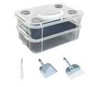 Tsynapter Crickets Breeding Box Portable Reptiles Feeders Box Transparents Hatching Container for Crickets Raising Mealworms Transparents Hatching Container
