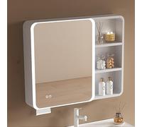 TSYORHSC LED Bathroom Medicine Cabinet with Illuminated Mirror Anti-Fog Touch Switch 27x27in Stylish Storage for Modern Bathrooms Space-Saving Design Easy Installation