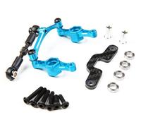 TT-02 CNC Aluminum Crank Steering Arm with Bridge for 1:10 RC Car TT02 Upgrade Part (Blue)