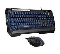 Tt eSPORTS Thermaltake Commander Combo V2, Gaming Keyboard and Gaming Mouse with 2500 DPI, 3 color back lights and lighting effect, CM-CMC-WLXXMB-US