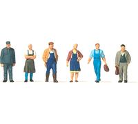 At the Village Roadside (x6) Painted Preiser 75056