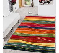 TT Home Area Rugs Livingroom Short Pile Large Rug Bedroom Modern Abstract Pattern Colourful, colour:Multicoloured 3, Size:120x170 cm