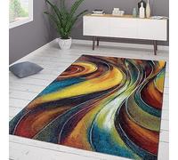 TT Home Area Rugs Livingroom Short Pile Large Rug Bedroom Modern Abstract Pattern Colourful, colour:Multicoloured 6, Size:80x150 cm