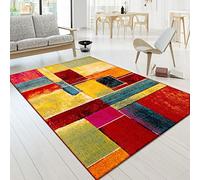 TT Home Area Rugs Livingroom Short Pile Large Rug Bedroom Modern Abstract Pattern Colourful, colour:Multicoloured 4, Size:80x150 cm