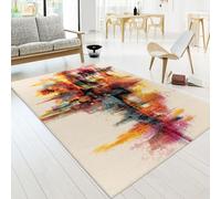TT Home Area Rugs Livingroom Short Pile Large Rug Bedroom Modern Abstract Pattern Colourful, colour:Multicolor, Size:200x290 cm