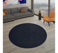 TT Home Large Rug Short-Pile Monochrome Design Modern And Timeless, colour:Navy-Blue, Size:140x200 cm