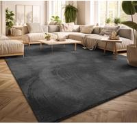 TT Home Large Rug Short Pile Monochrome Modern Design Washable, colour: Anthracite, Size:200x280 cm