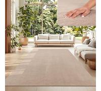 TT Home Large Rug Short Pile Monochrome Modern Design Washable, colour: Beige, Size:100x200 cm