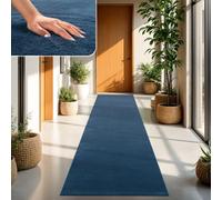 TT Home Large Rug Short Pile Monochrome Modern Design Washable, colour: Blue Navy, Size:80x150 cm
