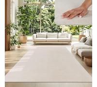 TT Home Large Rug Short Pile Monochrome Modern Design Washable, colour:Cream, Size:300x400 cm