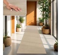 TT Home Large Rug Short Pile Monochrome Modern Design Washable, colour: Dark Beige, Size:100x200 cm