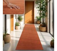 TT Home Large Rug Short Pile Monochrome Modern Design Washable, colour: Dark Orange, Size:100x200 cm