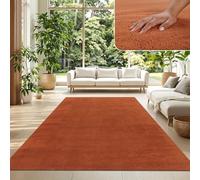 TT Home Large Rug Short Pile Monochrome Modern Design Washable, colour: Dark Orange, Size:160x220 cm