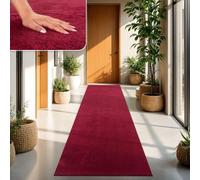 TT Home Large Rug Short Pile Monochrome Modern Design Washable, colour: Red, Size:100x200 cm