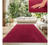 TT Home Large Rug Short Pile Monochrome Modern Design Washable, colour: Red, Size:200x280 cm