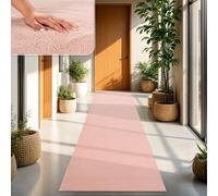 TT Home Large Rug Short Pile Monochrome Modern Design Washable, colour: Rose, Size:80x150 cm