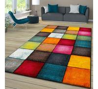 TT Home Low Pile Rug Area Rug Livingroom Carpet Modern Square Mottled 3D Colourful, colour:Grey Red Yellow, Size:120x170 cm