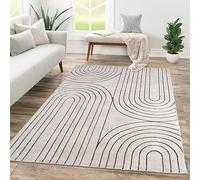 TT Home Low Pile Rug Area Rug Livingroom Carpet Square 3D Abstract Pattern, colour:Grey, Size:200x290 cm