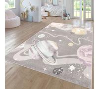 TT Home Nursery Area Rug Kids Rug For Bedroom Girls Boys Modern Rainbow Cloud Rug Animal Motif Colourful, colour:Grey 3, Size:133x190 cm