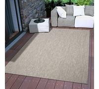 TT Home Outdoor Rug Garden Rug Boho Unicoloured Mottled Modern, colour: Grey White Cream, Size:120x160 cm