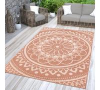 TT Home Outdoor Rug Garden Rug Persian Style Boho Oriental, colour:White Orange, Size:80x150 cm